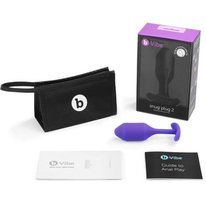 B-vibe Snug Plug 2 Weighted Anal Butt Plug Purple - Anal Toys - www.Coyha.com