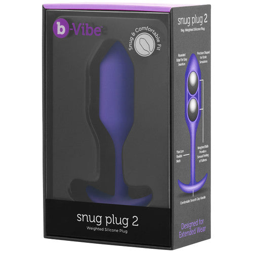 B-vibe Snug Plug 2 Weighted Anal Butt Plug Purple - Anal Toys - www.Coyha.com