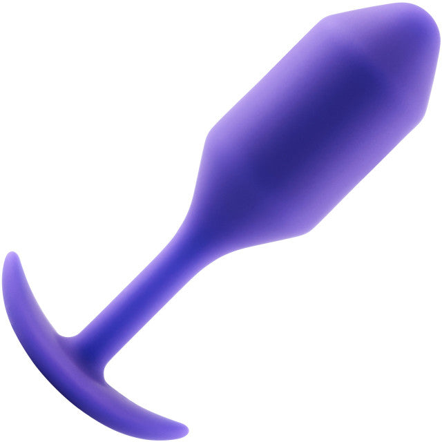 B-vibe Snug Plug 2 Weighted Anal Butt Plug Purple - Anal Toys - www.Coyha.com