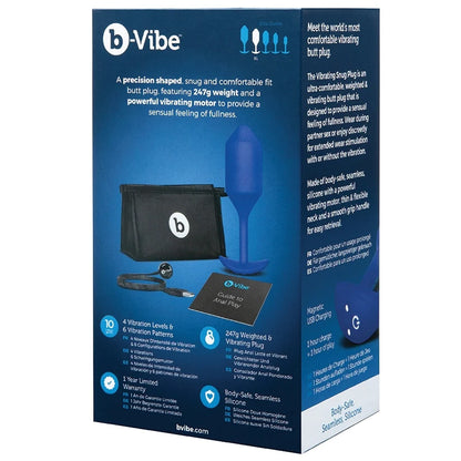 B-vibe Snug Plug Vibrating Xl Anal Butt Plug Navy - Anal Toys - www.Coyha.com