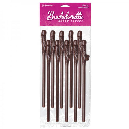 Bachelorette Party Favors Dicky Sipping Straws Brown 10pc - Extras - www.Coyha.com