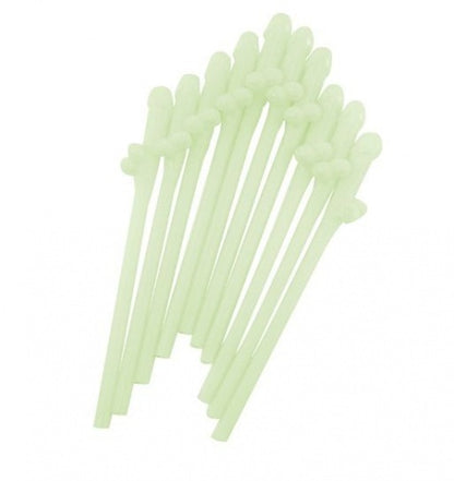 Bachelorette Party Favors Dicky Sipping Straws Glow In The Dark 10pc - Extras - www.Coyha.com