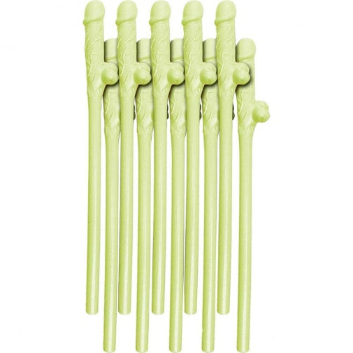 Bachelorette Party Favors Dicky Sipping Straws Glow In The Dark 10pc - Extras - www.Coyha.com