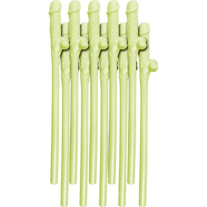 Bachelorette Party Favors Dicky Sipping Straws Glow In The Dark 10pc - Extras - www.Coyha.com