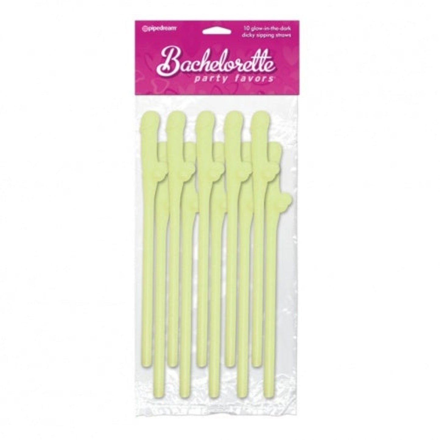 Bachelorette Party Favors Dicky Sipping Straws Glow In The Dark 10pc - Extras - www.Coyha.com