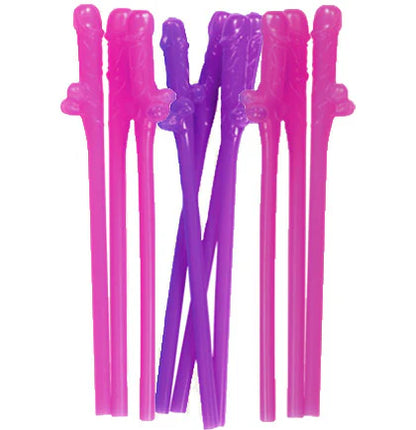 Bachelorette Party Favors Dicky Sipping Straws Pink/purple 10pc - Extras - www.Coyha.com