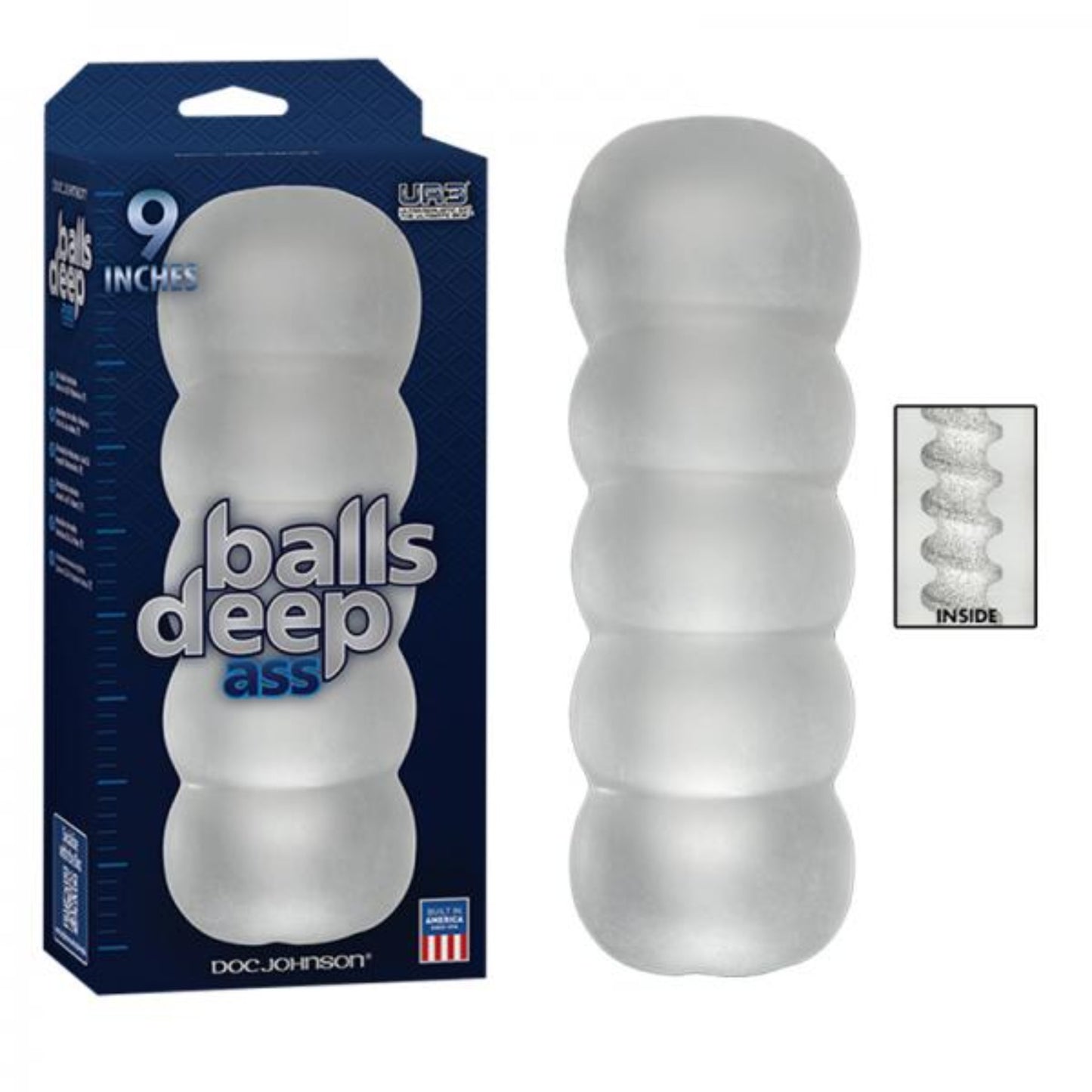 Balls Deep 9 inches Masturbator Stroker Ass Frost - Men's Toys - www.Coyha.com