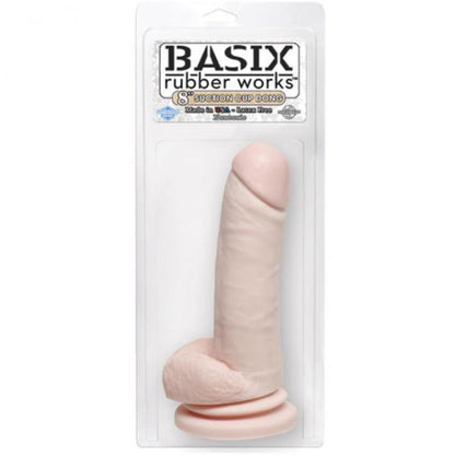 Basix Beige Rubber 8 inch Dildo With Suction Cup - Dildos - www.Coyha.com