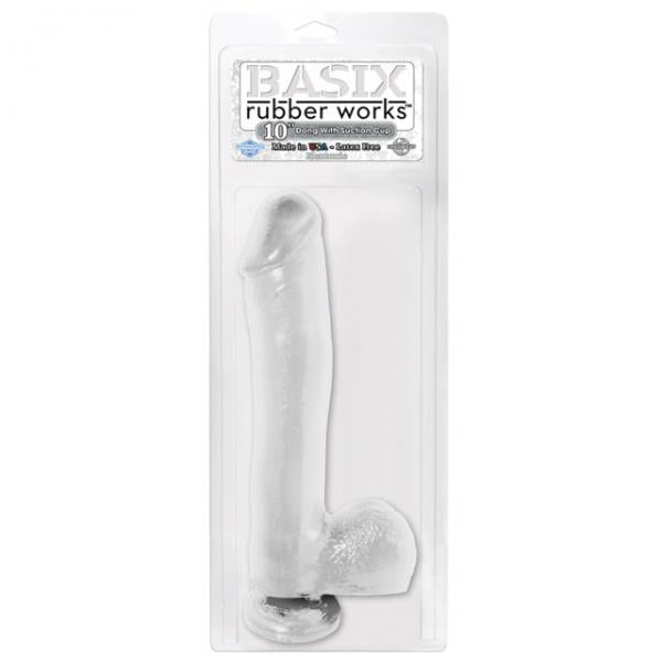 Basix Dong Suction Cup 10 Inch Dildo Clear - Dildos - www.Coyha.com