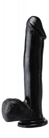 Basix Rubber 12 Inch Dildo With Suction Cup Black - Dildos - www.Coyha.com