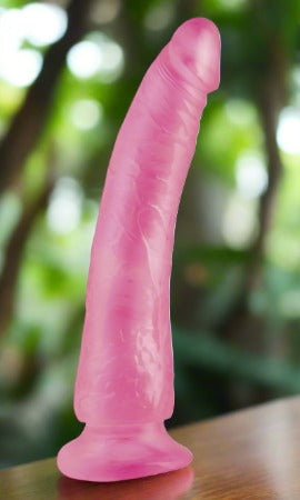 Basix Rubber Slim Pink 7 inch Dildo With Suction Cup - Dildos - www.Coyha.com