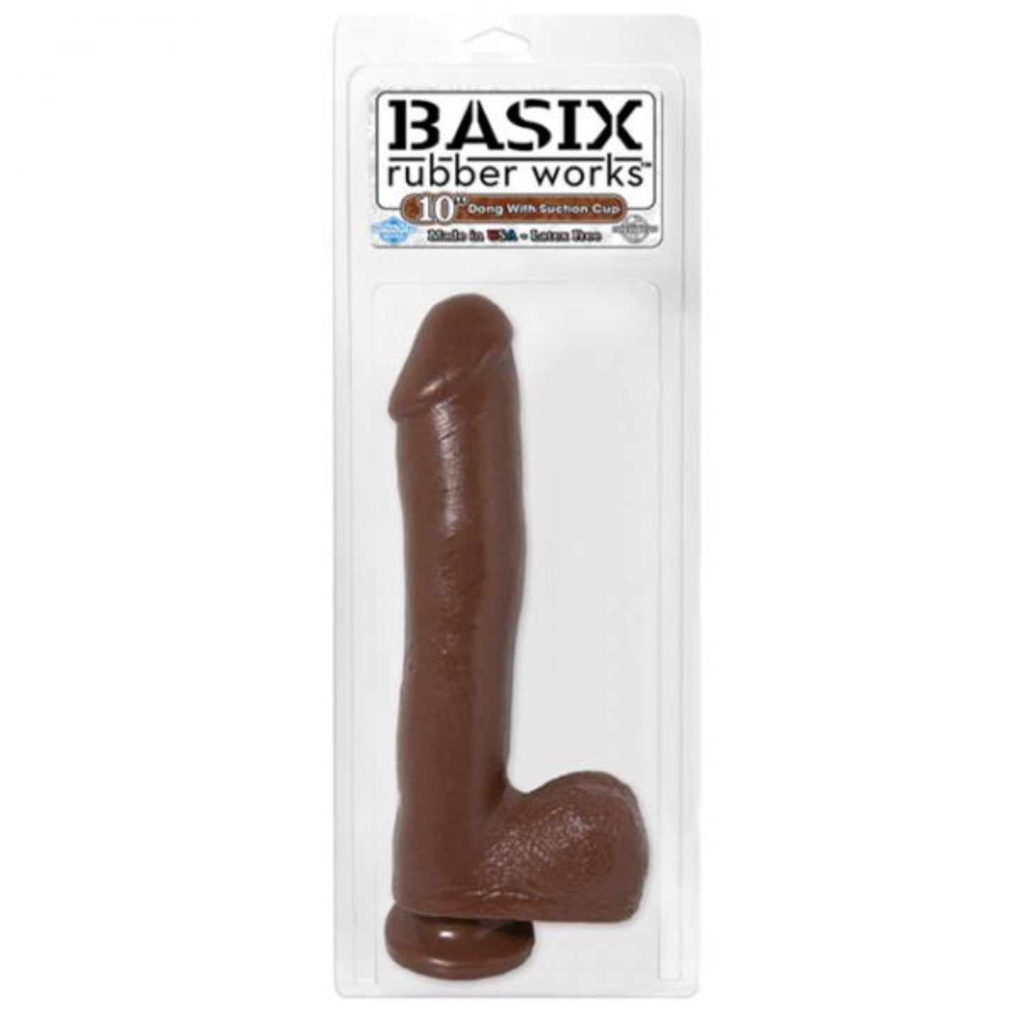 Basix Rubber Works 10 inches Dildo With Suction Cup in Brown - Dildos - www.Coyha.com