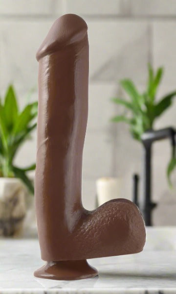 Basix Rubber Works 10 inches Dildo With Suction Cup in Brown - Dildos - www.Coyha.com