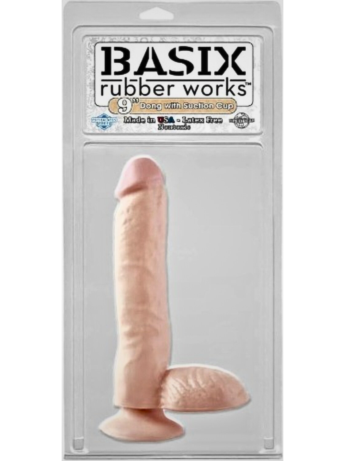 Basix Rubber Works Flesh 9 Inch Dildo With Suction Cup - Dildos - www.Coyha.com