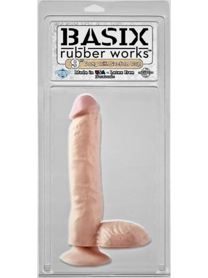 Basix Rubber Works Flesh 9 Inch Dildo With Suction Cup - Dildos - www.Coyha.com