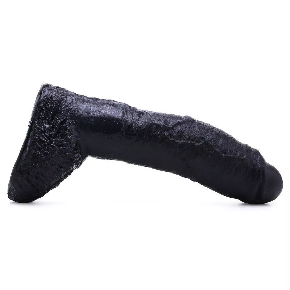 Basix Rubber Works Black Fat Boy 10 inch Dildo - Dildos - www.Coyha.com