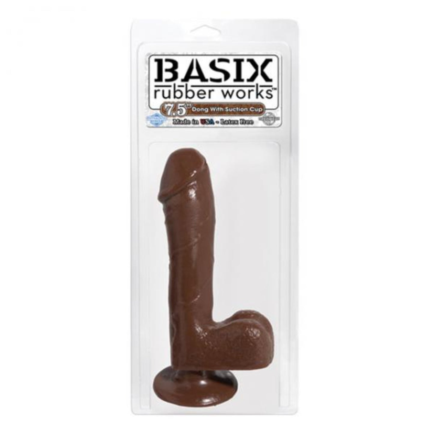 Basix Rubber Works Bodacious Brown 7.5 Inch Dildo With Suction Cup - Dildos - www.Coyha.com