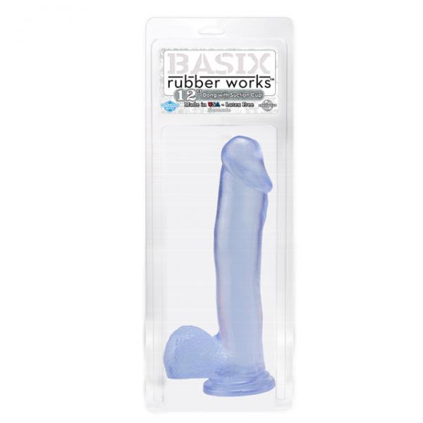 Basix Rubber Works Crystal Clear 12 inch Dildo With Suction Cup - Dildos - www.Coyha.com