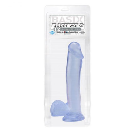 Basix Rubber Works Crystal Clear 12 inch Dildo With Suction Cup - Dildos - www.Coyha.com