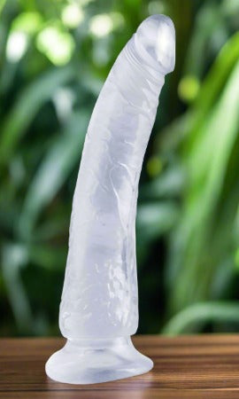 Basix Rubber Works Slim Clear 7 inch Dildo With Suction Cup - Dildos - www.Coyha.com