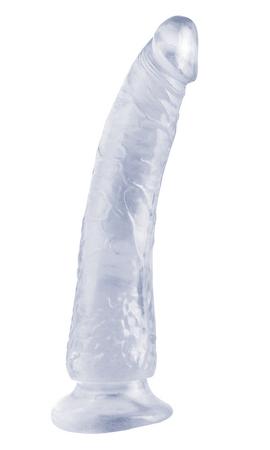 Basix Rubber Works Slim Clear 7 inch Dildo With Suction Cup - Dildos - www.Coyha.com