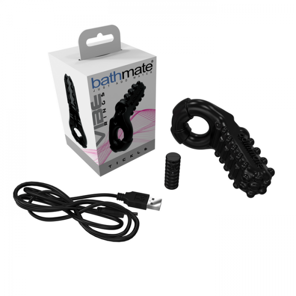 Bathmate Vibe Vibrating Cock Ring Tickle Black - Men's Toys - www.Coyha.com