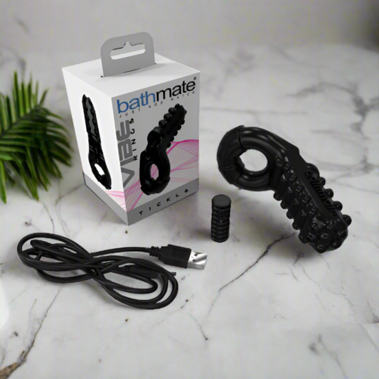 Bathmate Vibe Vibrating Cock Ring Tickle Black - Men's Toys - www.Coyha.com