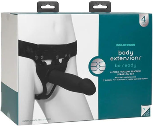 Be Ready Body Extensions Hollow Strap-on 4-piece Set - Men's Toys - www.Coyha.com