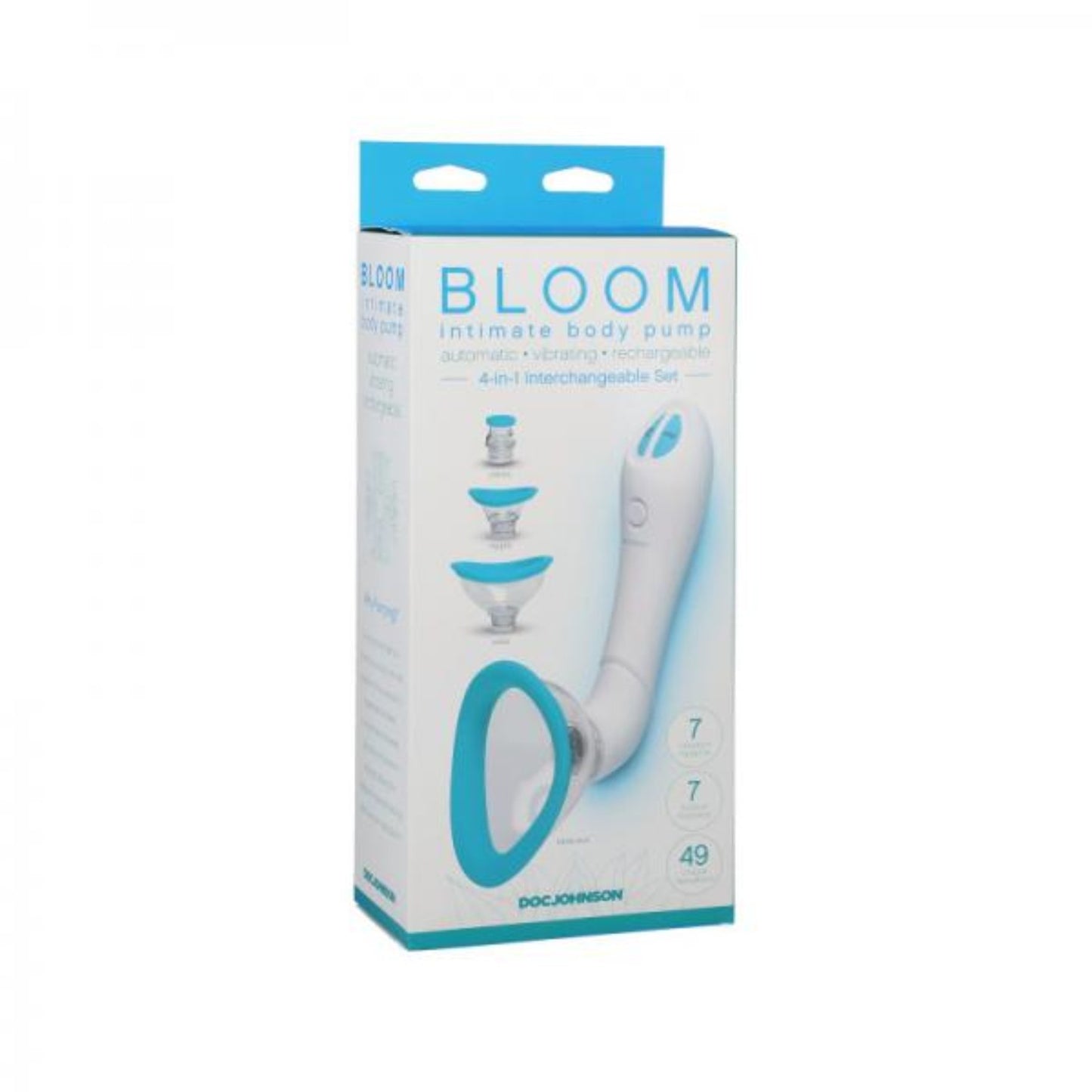 Bloom Intimate Vibrating Pussy Pump Rechargeable Blue/white - Vibrators - www.Coyha.com