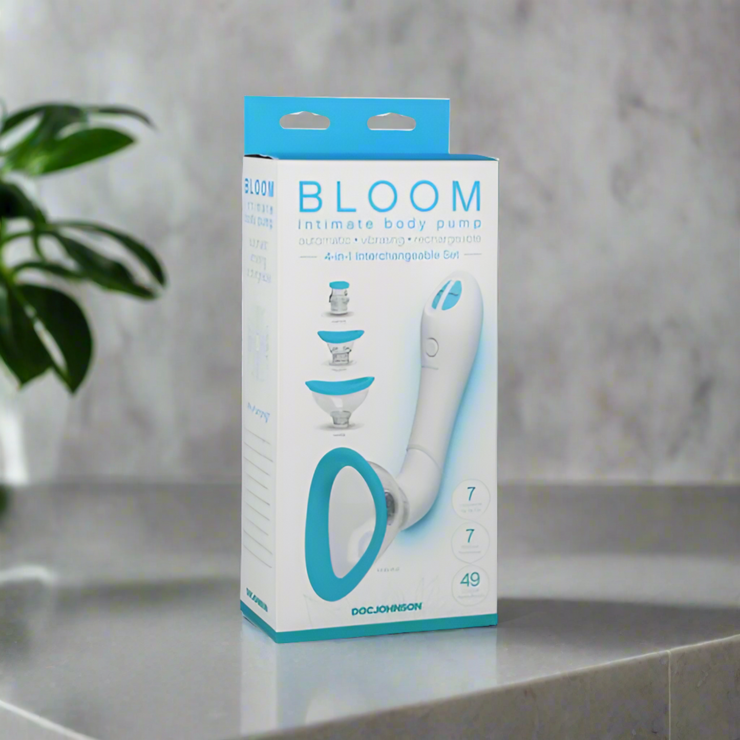 Bloom Intimate Vibrating Pussy Pump Rechargeable Blue/white - Vibrators - www.Coyha.com