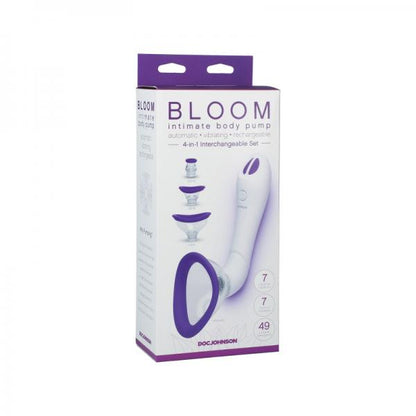 Bloom Intimate Vibrating Pussy Pump Rechargeable Purple/white - Vibrators - www.Coyha.com