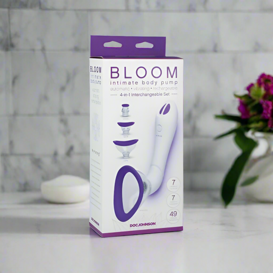 Bloom Intimate Vibrating Pussy Pump Rechargeable Purple/white - Vibrators - www.Coyha.com