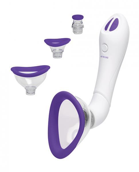 Bloom Intimate Vibrating Pussy Pump Rechargeable Purple/white - Vibrators - www.Coyha.com