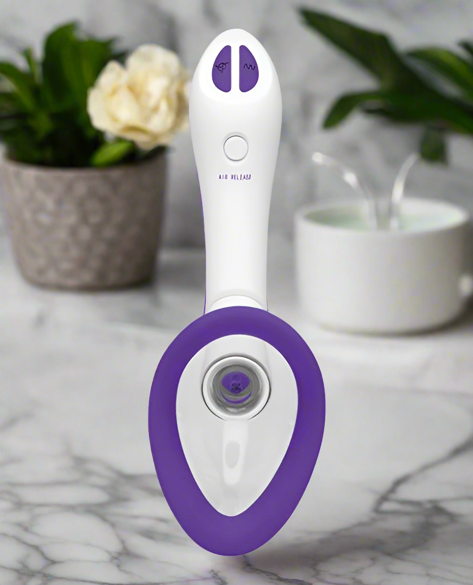 Bloom Intimate Vibrating Pussy Pump Rechargeable Purple/white - Vibrators - www.Coyha.com