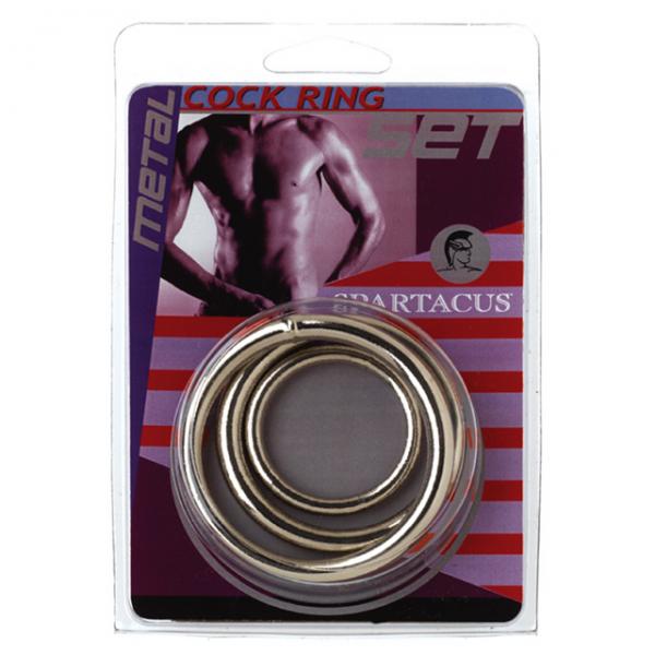 Spartacus Metal Cock Ring Set ( 3 Rings) - Men's Toys - www.Coyha.com