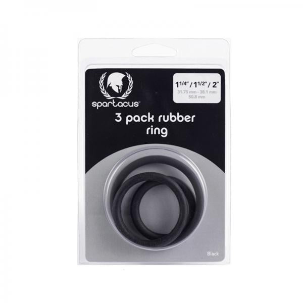 Spartacus Rubber Cock Ring (set Of 3) - Men's Toys - www.Coyha.com