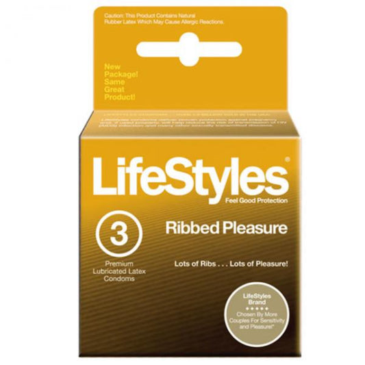 Lifestyles Condom Ribbed Pleasure Lubricated 3 Pack - Extras - www.Coyha.com