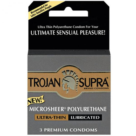 Trojan Supra Microsheer Polyurethane Condoms 3 Pack - Extras - www.Coyha.com