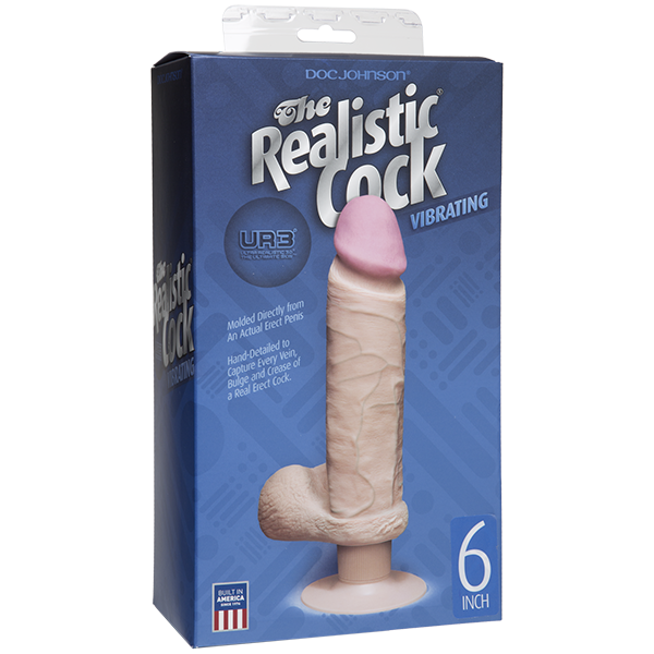 The Realistic Cock - Ur3 - Vibrating 6 Inch White - Vibrators - www.Coyha.com