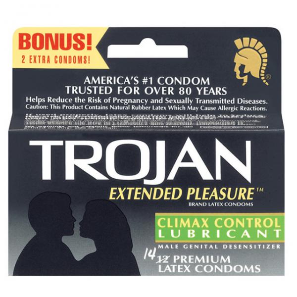 Trojan Extended Pleasure Condoms With Climax Control Lubricant - Extras - www.Coyha.com