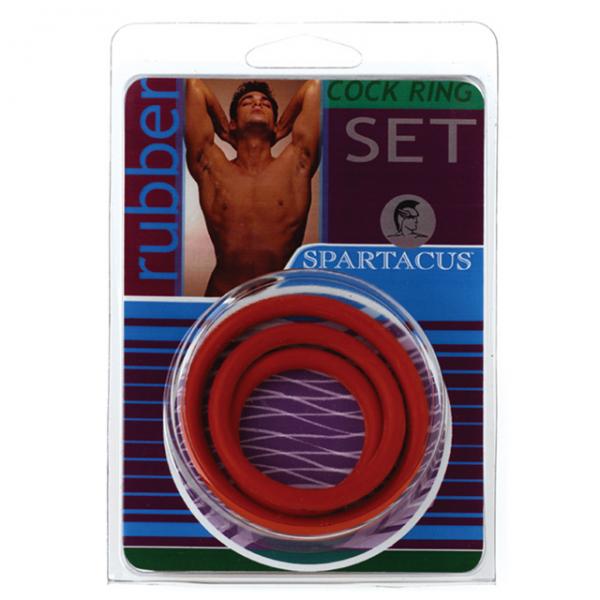 Spartacus Cock Ring Set (3 Rubberrings/blue) - Men's Toys - www.Coyha.com