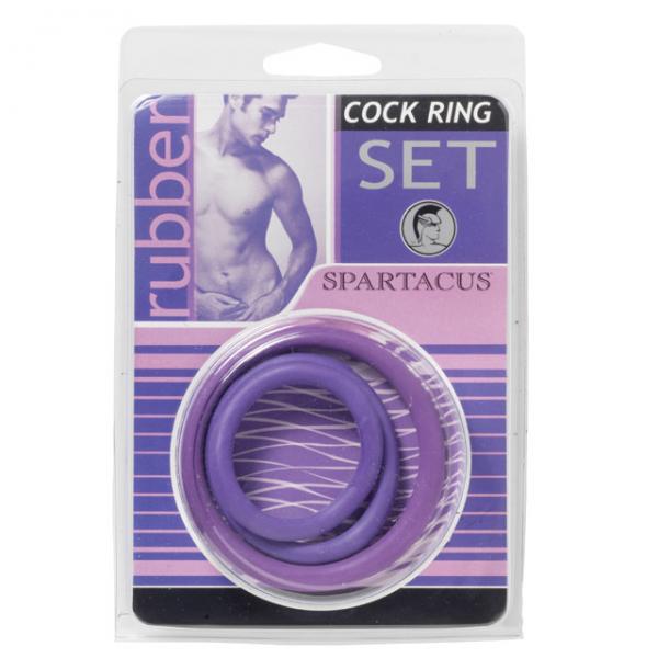 Spartacus Cock Ring Set (3 Rings/purple) - Men's Toys - www.Coyha.com