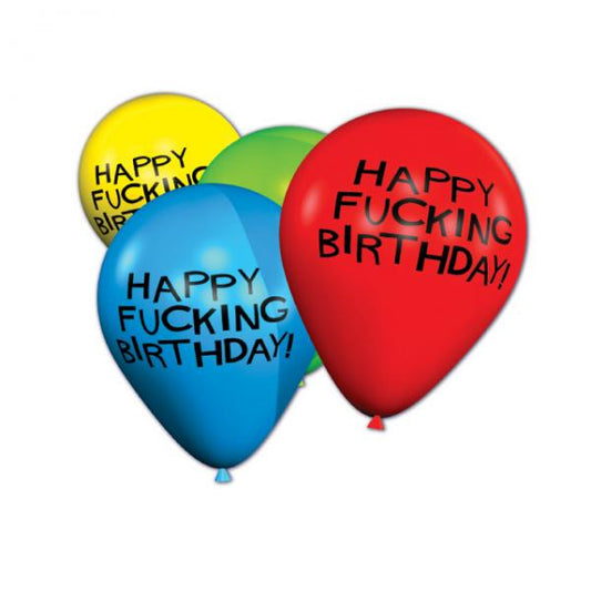 Happy Fucking Birthday 11in Balloons - 8 Per Pack - Extras - www.Coyha.com