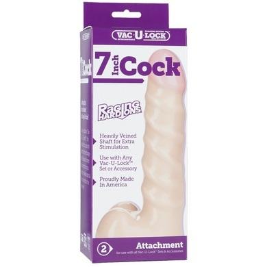 Vac-U-Lock 7in Raging Hard-Ons Cock - Beige - Dildos - www.Coyha.com