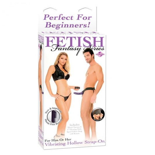 Fetish Fantasy For Him Or Her Vibrating Hollow Strap-on Purple - Men's Toys - www.Coyha.com