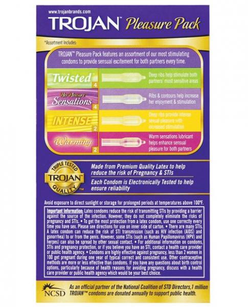 Trojan Condom Pleasure Pack 12 Pack - Extras - www.Coyha.com