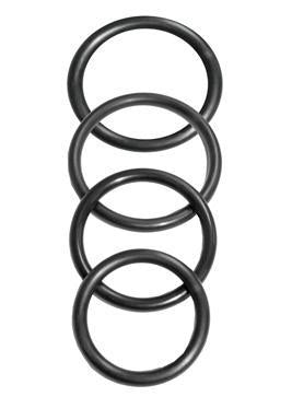 Sportsheets Rubber Rings 4 Pack Black - Men's Toys - www.Coyha.com