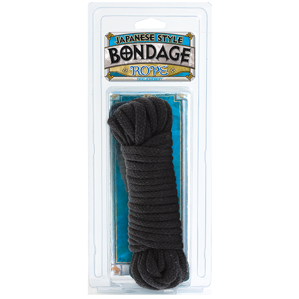 Japanese Style Bondage Rope Cotton Black 32 feet - Bondage - www.Coyha.com