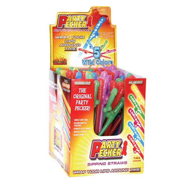 Party Pecker Sipping Straws Display 144 Count - Extras - www.Coyha.com