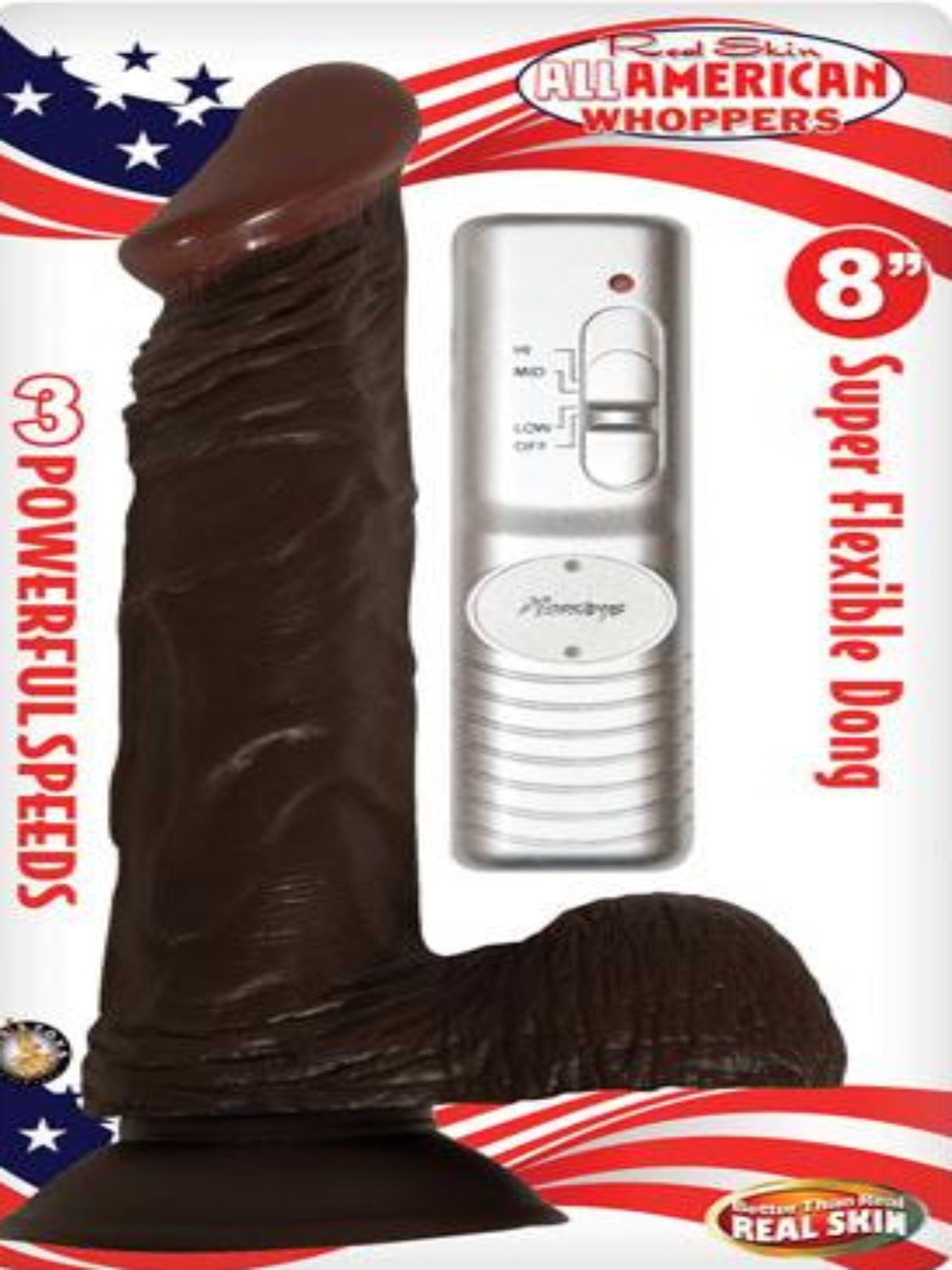 All American Whopper 8 inches Vibrating Dildo, Balls Brown - Vibrators - www.Coyha.com